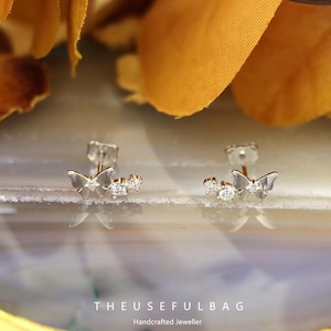 S925 Sterling Silver Mini Versatile Butterfly Earrings