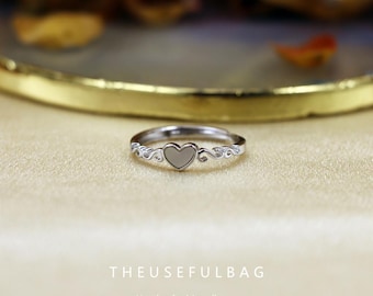 s925 silver with heart shaped shell ring women fashionable live mouth adjustable finger ring index finger ring