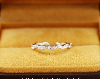 Patterned textured sterling silver ring s925 silver finger ring