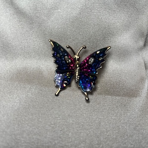 Vintage Enamel Butterfly Brooch