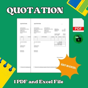 Quotation template Customizable Quotation Template | Printable PDF for Business Use Custom Quote Template | Easy-to-Use Editable Document