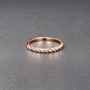 Sterling Silver Stacking Band, Diamond Ring, Eternity Band, Stacking Wedding Band Promise Ring, Anniversary Gift