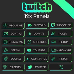 19x Minimalistic Mint Green Twitch Panels - Etsy