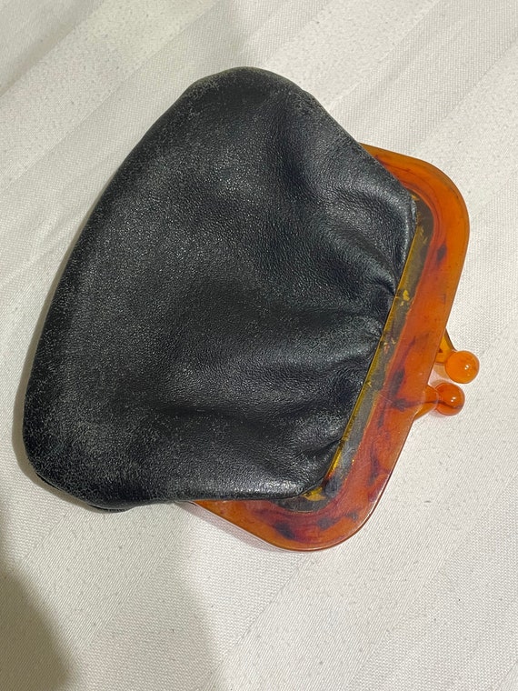 Vintage French tortoise shell kisslock pouch made… - image 1