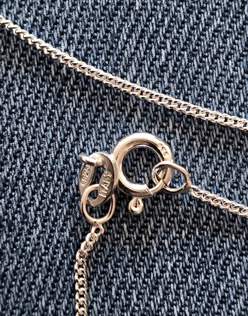 925 Marked Sterling Silver Curb Chain Medium 18'' ITALY 1.2mm Italian ...
