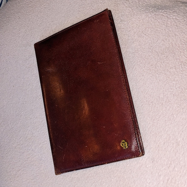 Vintage Castelijn & Beerens leather slim passport ID and card holder  case burgundy red Dutch made Amsterdam Netherlands Holland classic