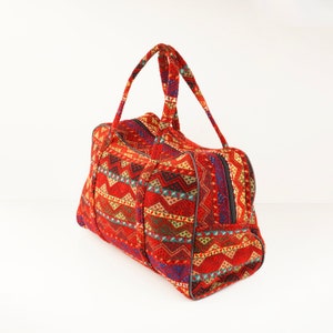 Reisetasche mit Ethno-Muster für Damen, Große Handtasche für das Fitnessstudio, Mittlerer Koffer für den täglichen Gebrauch, Geschenktasche mit Anatolischem Teppich