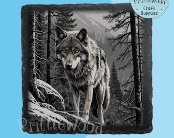 Laser png file, Laser File, Lightburn, Xtool, Glowforge, Co2, wolf png, 3d illusion, wolf engraving, slate laser, adventure, digital file