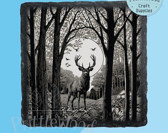 Stag Laser Engraving File, 3D Illusion PNG (Digital File)
