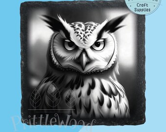 Eule Laser-Gravur PNG-Datei, Schiefer, Holz (Digitale Datei)
