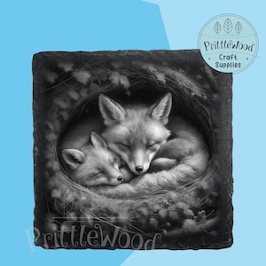 Lasergravur, Laser-PNG-Datei, Lightburn, Xtool, Glowforge, Co2, CNC, Fuchs png, Untersetzerdatei, Gravur, Schieferdatei, Fuchs Laserdatei