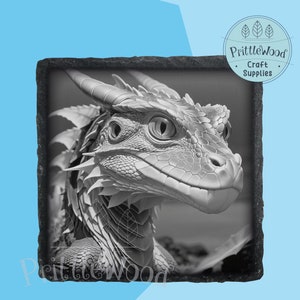 Laser png file, Laser File, Lightburn, Xtool, Glowforge, Co2, magic dragon png, 3d illusion, dragon engraving, slate laser, digital file