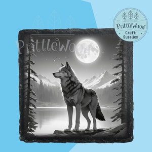 wolf png file, Laser File, Lightburn, Xtool, Glowforge, Co2, wolf png, 3d illusion, wolf engraving, slate laser, adventure, digital file