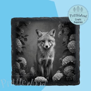 Gravure laser, fichier laser PNG, Lightburn, Xtool, Glowforge, Co2, CNC, renard png, fichier sous-verres, gravure, fichier ardoise, fichier laser renard
