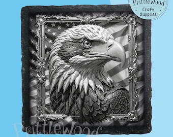 Laser png-fil, laserfil, Lightburn, Xtool, Glowforge, CO2, amerikansk örn png, 3D-illusion, örngravyr, USA, skifferlaser, digital fil