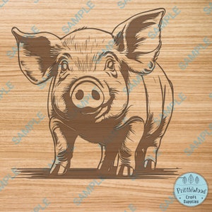 Cute pig Png, piglet Svg, glowforge svg, lightburn file, laser engrave, pig Svg, laser file, piggy Clipart Vector Cutting, engraving file