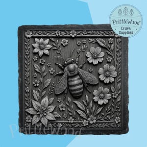 Fichier png laser 3D abeille, fichier laser, Lightburn, Xtool, Glowforge, Co2, png abeille, illusion 3D, gravure, dessous de verre en ardoise, fichier numérique