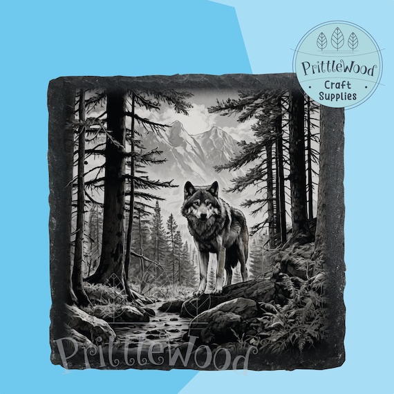 Wolf Engraving Laser PNG File, 3D Illusion Design (Digital File)