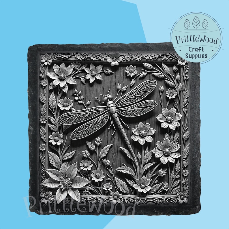dragonfly png for laser engraving, slate coaster laserfile, dragonfly digital image