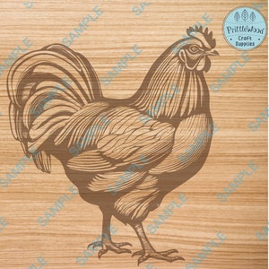 Svg poulet, poulet png, svg glowforge, fichier Lightburn, gravure laser, planche à découper, fichier laser, coupe vectorielle Clipart, fichier de gravure