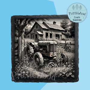Tractor png, lasergraveren, laser-png-bestand, Lightburn, Xtool, Glowforge, Co2, tractor digitaal, onderzetterbestand, gravure, leisteenbestand, laser