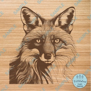 Renard SVG, renard PNG, svg glowforge, fichier Lightburn, gravure laser, planche à découper, fichier laser renard, coupe vectorielle Clipart, fichier de gravure renard