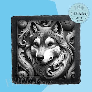 Laser png file, wolf Laser, Lightburn, Xtool, Glowforge, Co2, wolf png, 3d illusion, wolf engraving, slate laser, adventure, digital file