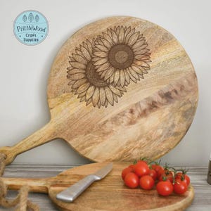 Girasol Png, girasol Svg, glowforge SVG, archivo glowforge, archivo lightburn, grabado láser, tabla de cortar, archivo láser, archivo de grabado de flores