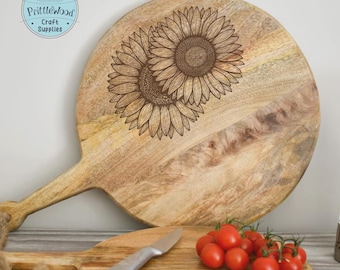 Sunflower Laser Engraving File, Glowforge SVG, Cutting Board Design (Digital Download)