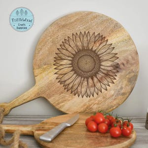 Girasol Png, girasol Svg, glowforge SVG, archivo glowforge, archivo lightburn, grabado láser, tabla de cortar, archivo láser, archivo de grabado de flores