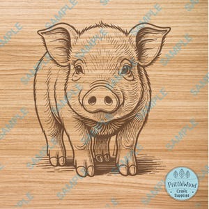 Piglet Png, piglet Svg, glowforge svg, lightburn file, laser engrave, pig Svg, laser file, piggy Clipart Vector Cutting, engraving file