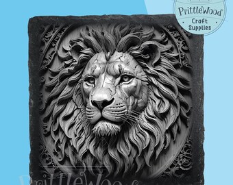 3D Lion Laser Engraving File, Slate Art (Digital Download)