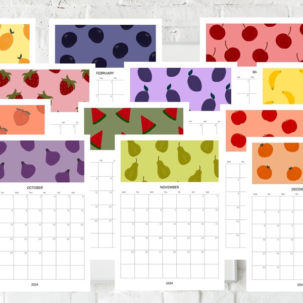 2024 Fruit Calendar Etsy