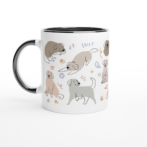 Adorable 11oz Mug with Playful Cartoon Dogs - Unique Dog Lover Gift
