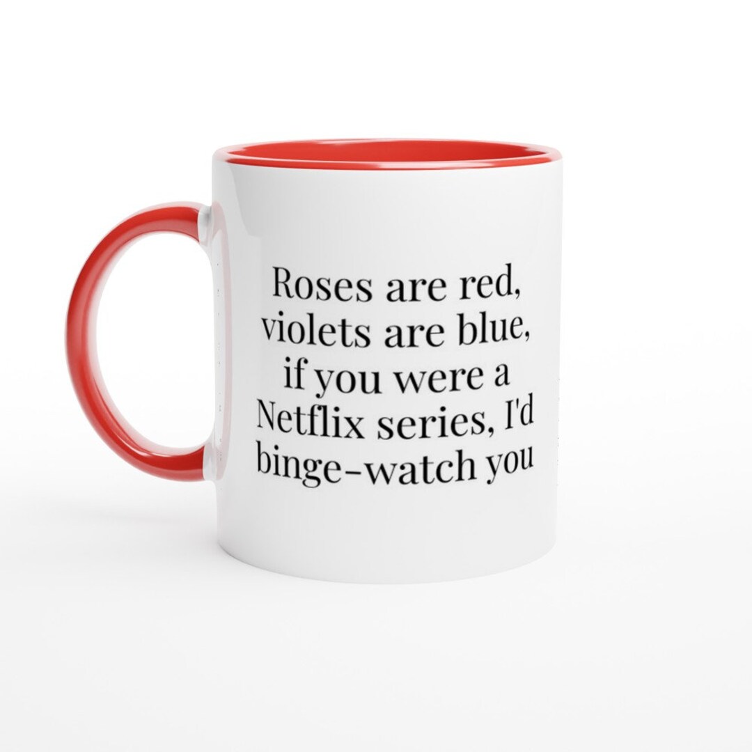 Roses Are Red True Crime Poetry Accent Coffee Mug, 11oz