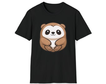 Adorable camiseta unisex de dibujos animados de perezoso de estilo suave: ¡perfectamente linda y cómoda!