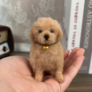 HalloweenNeedle Felted Dog,Pet Replica Puppy,Felted Wool Crafts,Felted Miniature,Small Felted Decorations,Gifts For Her,Gifts For Dog Lovers