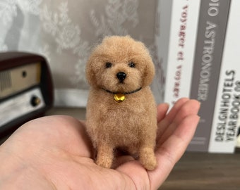 Needle Felted Dog,Pet Replica Puppy,Felted Wool Crafts,Felted Miniature,Small Felted Decorations,Gifts For Her,Gifts For Dog Lovers