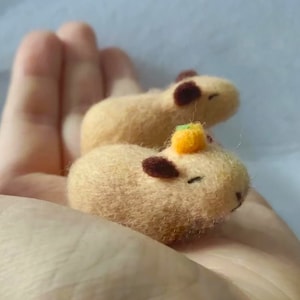 Needle Felted Pet,Felt Capypara,Gift for Capybara Enthusiasts,Felt Animal Sculpture,Capypara Ornament,Felt Capypara Deco,Animla Lover&#39;s Gift