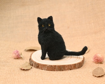 Mini Felted Wool Cat,Felted Wool Crafts,Felted Miniature,Small Felted Decorations,Gifts For Her,Gifts For Cat Lovers,Bjd Cat Dolls,Dollhouse