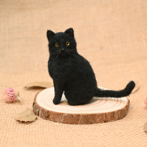 Mini Felted Wool Cat,Felted Wool Crafts,Felted Miniature,Small Felted Decorations,Gifts For Her,Gifts For Cat Lovers,Bjd Cat Dolls,Dollhouse