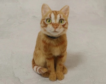 Mini gefilzte Wolle Katzenfigur, Geschenk für Katzenliebhaber