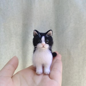 Mini Felted Wool Cat,Felted Wool Crafts,Felted Miniature,Small Felted Decorations,Gifts For Her,Gifts For Cat Lovers,Bjd Cat Dolls,Dollhouse