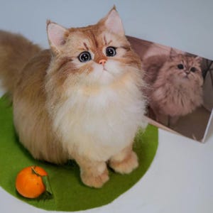 Custom Needle Felted Cat Figurine|Custom Wool Felting Cat Portrait|Mother&#39;s day gift|Stuffed Cat Plush|Cat Lovers Memorial