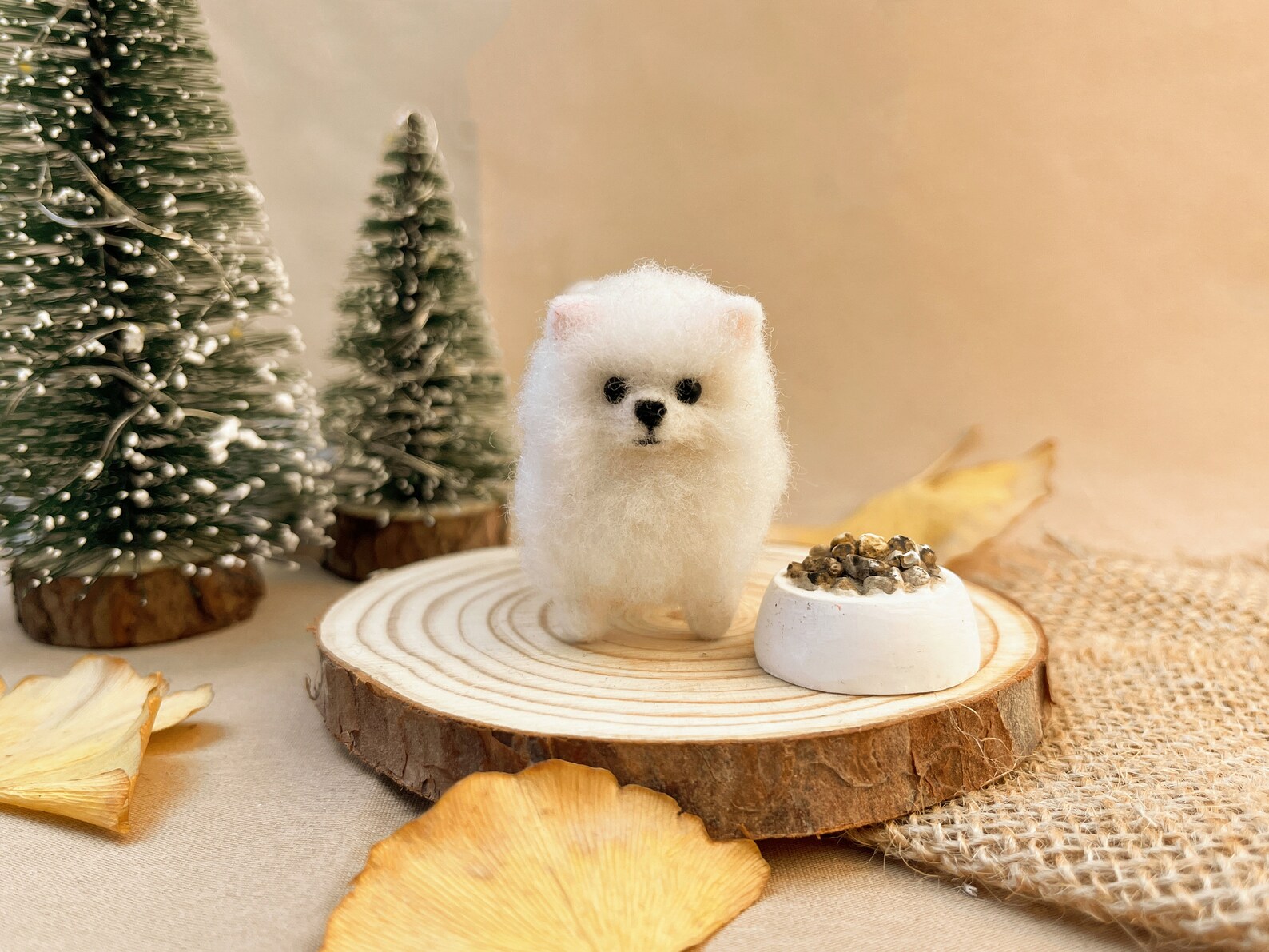 Needle Felted Dog,pomeranian,pet Replica Puppy,felted Wool Crafts