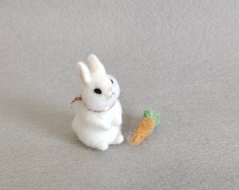 Mini Felted Wool Bunny,Felted Wool Crafts,Felted Miniature,Small Felted Decorations,Gifts For Her,gifts for rabbit lovers,Felted Bunny dolls