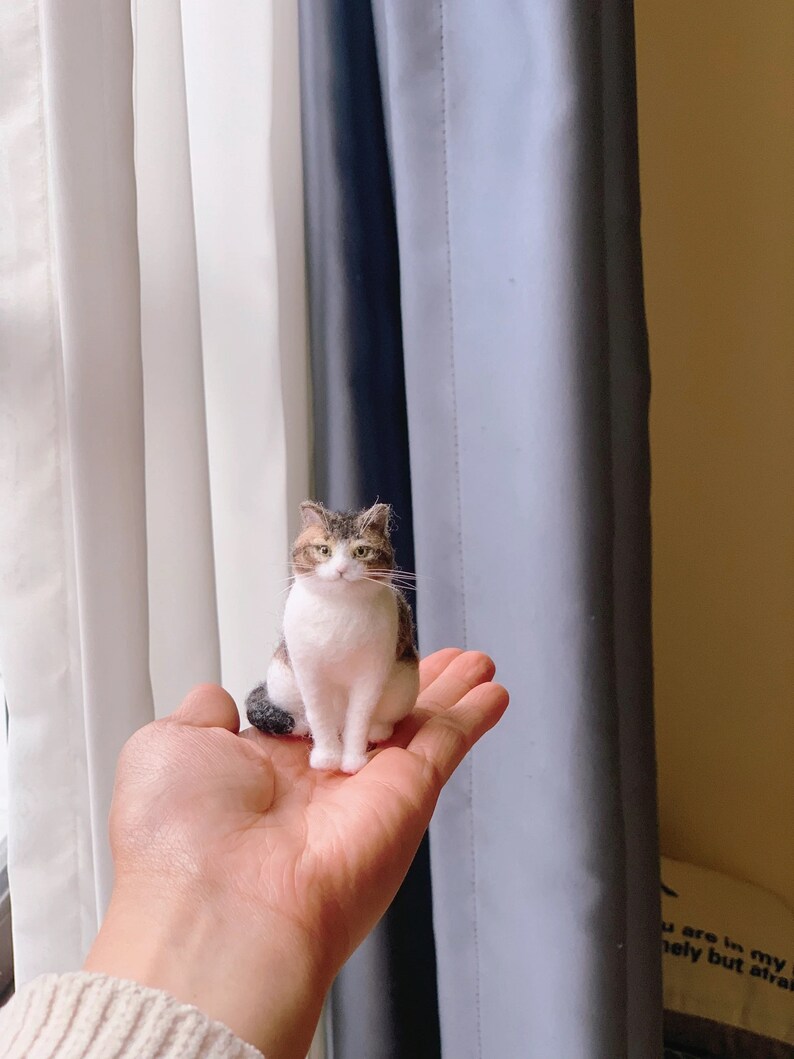 Custom Pet Portrait Felted Cat,felted Wool Crafts,felted Miniature