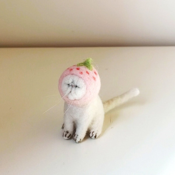 Mini Felted Wool Cat,Felted Wool Crafts,Felted Miniature,Small Felted Decorations,Gifts For Her,Gifts For Cat Lovers,Bjd Cat Dolls,Dollhouse