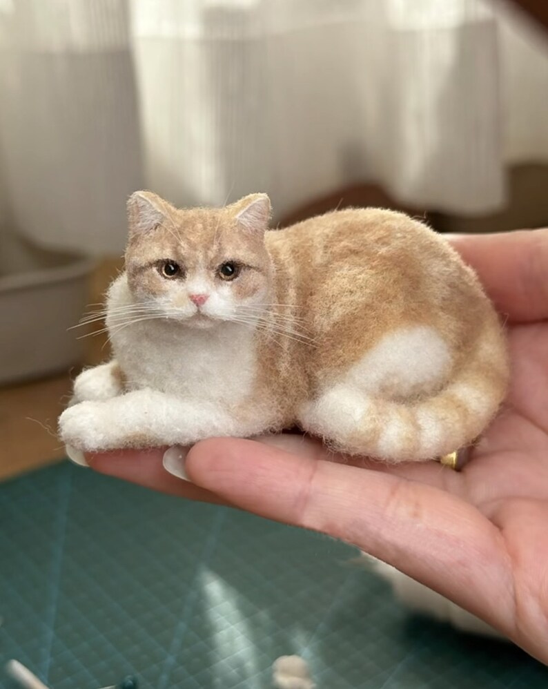 Custom Pet Portrait Felted Catcustom Wool Felting Cat Portraitneedle