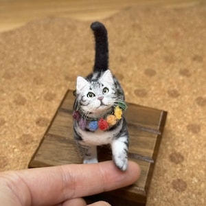 Custom Needle Felted Cat Figurine|Custom Wool Felting Cat Portrait|Needle Felted Animals|Stuffed Cat Plush Gifts for Mom mother&#39;s day gift